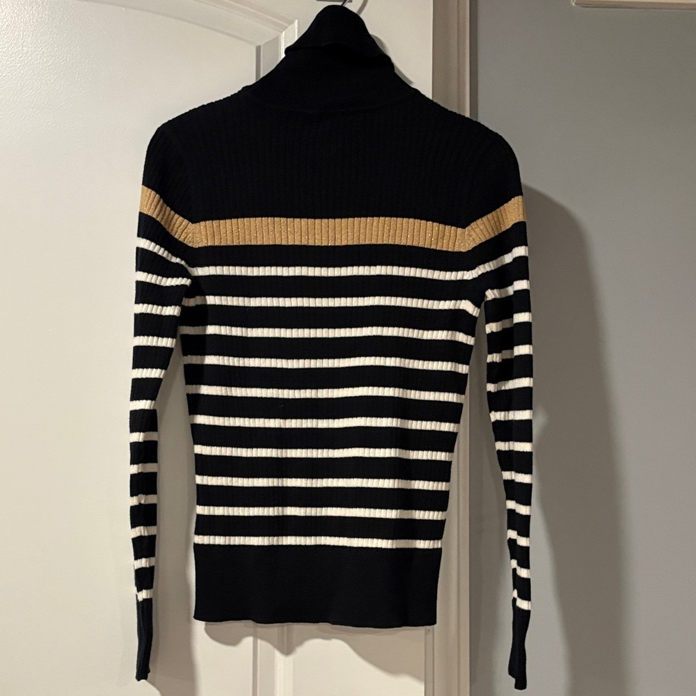 Chaps Black Ribbed Knit Top - Picture 3 of 3
